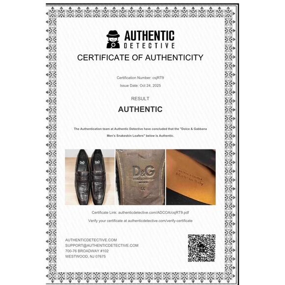 Dolce & Gabbana Men’s Snakeskin Loafers Size 44 main image 8
